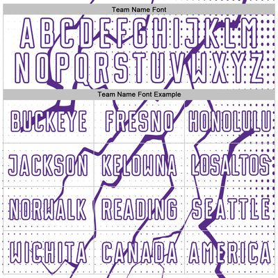 Custom White Purple Lightning Sports Sublimation Soccer Uniform Jersey