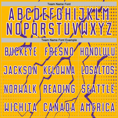 Custom Gold Purple-White Lightning Sports Sublimation Soccer Uniform Jersey