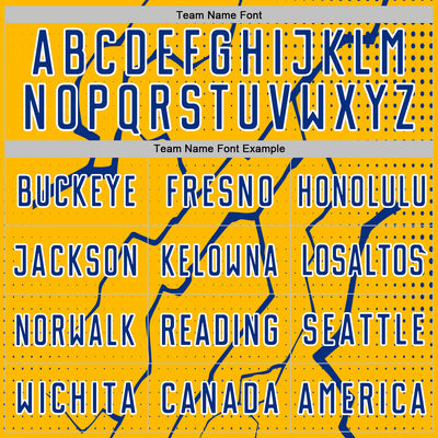 Custom Gold Royal-White Lightning Sports Sublimation Soccer Uniform Jersey