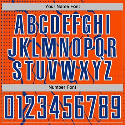 Custom Orange Royal-White Lightning Sports Sublimation Soccer Uniform Jersey