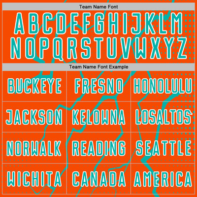 Custom Orange Aqua-White Lightning Sports Sublimation Soccer Uniform Jersey