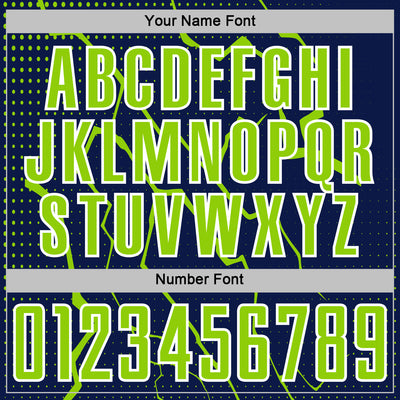 Custom Navy Neon Green-White Lightning Sports Sublimation Soccer Uniform Jersey