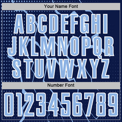 Custom Navy Light Blue-White Lightning Sports Sublimation Soccer Uniform Jersey