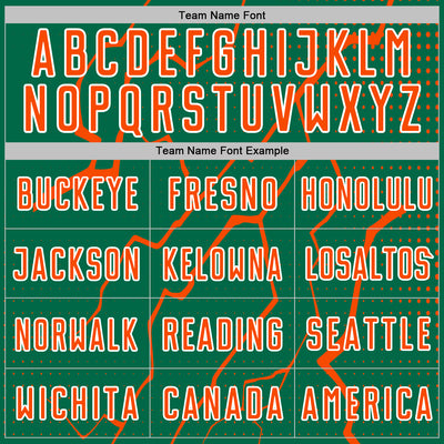 Custom Kelly Green Orange-White Lightning Sports Sublimation Soccer Uniform Jersey