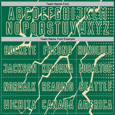 Custom Kelly Green Cream Lightning Sports Sublimation Soccer Uniform Jersey