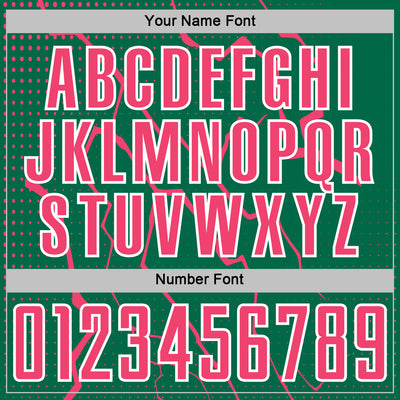 Custom Kelly Green Neon Pink-White Lightning Sports Sublimation Soccer Uniform Jersey