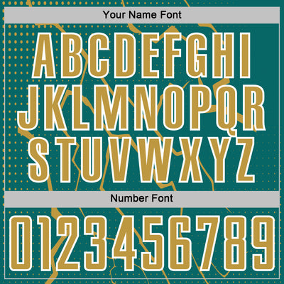 Custom Teal Old Gold-White Lightning Sports Sublimation Soccer Uniform Jersey