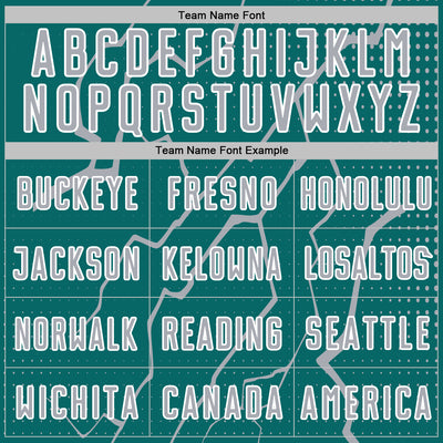 Custom Teal Gray-White Lightning Sports Sublimation Soccer Uniform Jersey