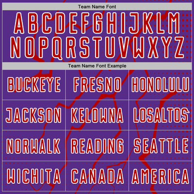 Custom Purple Red-White Lightning Sports Sublimation Soccer Uniform Jersey