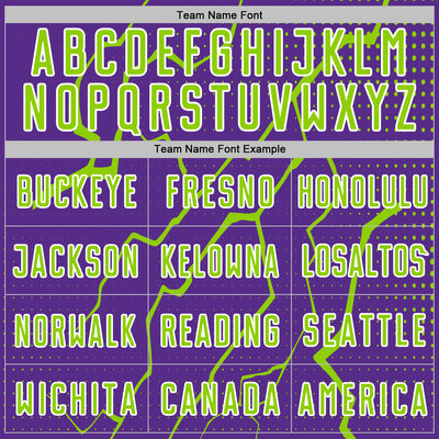 Custom Purple Neon Green-White Lightning Sports Sublimation Soccer Uniform Jersey