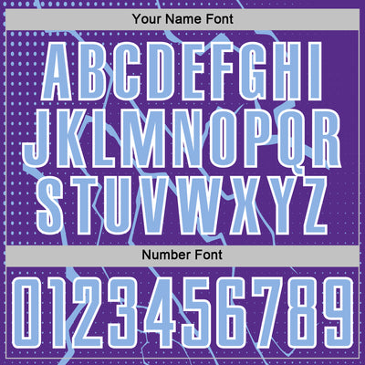 Custom Purple Light Blue-White Lightning Sports Sublimation Soccer Uniform Jersey