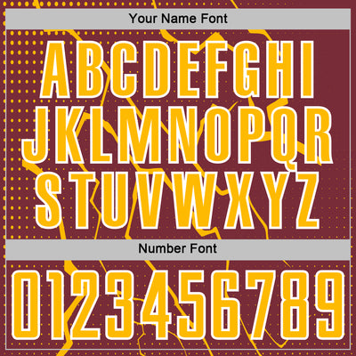 Custom Burgundy Gold-White Lightning Sports Sublimation Soccer Uniform Jersey