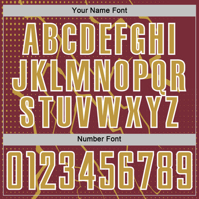 Custom Burgundy Old Gold-White Lightning Sports Sublimation Soccer Uniform Jersey