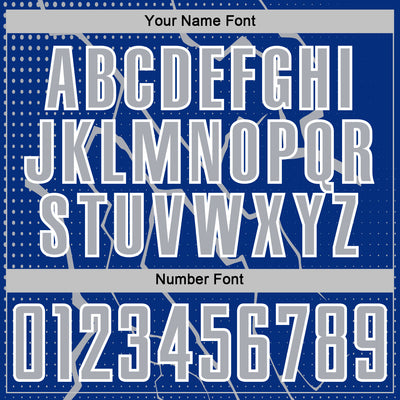 Custom Royal Gray-White Lightning Sports Sublimation Soccer Uniform Jersey