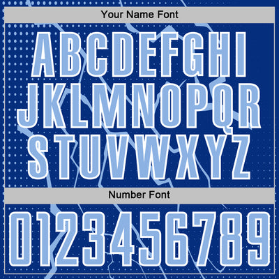 Custom Royal Light Blue-White Lightning Sports Sublimation Soccer Uniform Jersey