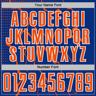 Custom Royal Orange-White Lightning Sports Sublimation Soccer Uniform Jersey