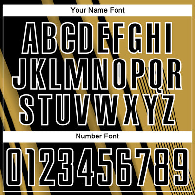 Custom Old Gold Black-White Lines Sports Sublimation Soccer Uniform Jersey