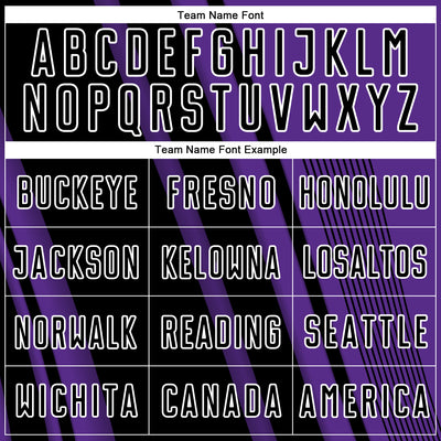 Custom Purple Black-White Lines Sports Sublimation Soccer Uniform Jersey