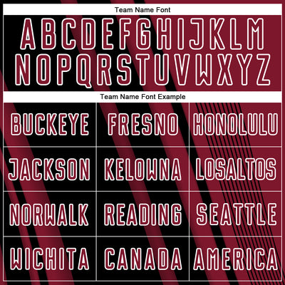 Custom Crimson Black-White Lines Sports Sublimation Soccer Uniform Jersey