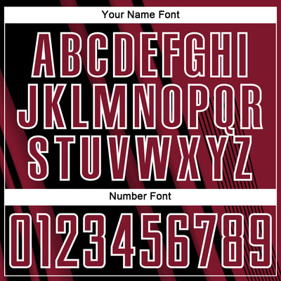 Custom Crimson Black-White Lines Sports Sublimation Soccer Uniform Jersey