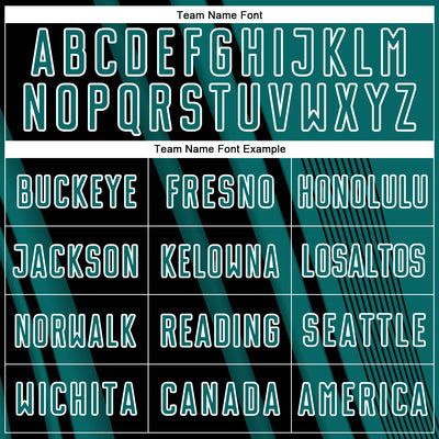 Custom Teal Black-White Lines Sports Sublimation Soccer Uniform Jersey