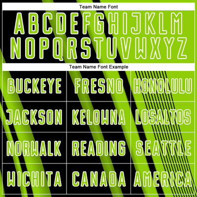 Custom Neon Green Black-White Lines Sports Sublimation Soccer Uniform Jersey