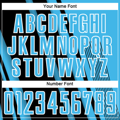 Custom Sky Blue Black-White Lines Sports Sublimation Soccer Uniform Jersey