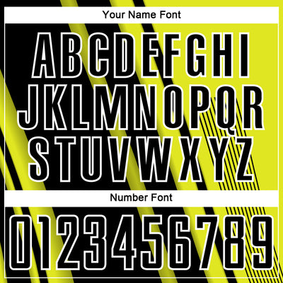 Custom Neon Yellow Black-White Lines Sports Sublimation Soccer Uniform Jersey