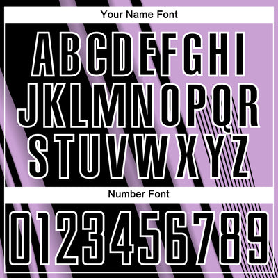 Custom Light Purple Black-White Lines Sports Sublimation Soccer Uniform Jersey