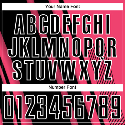 Custom Neon Pink Black-White Lines Sports Sublimation Soccer Uniform Jersey