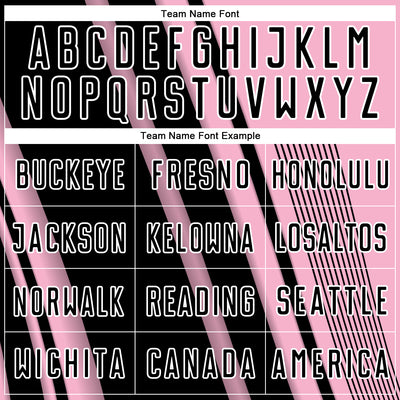 Custom Light Pink Black-White Lines Sports Sublimation Soccer Uniform Jersey