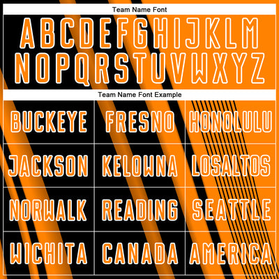 Custom Bay Orange Black-White Lines Sports Sublimation Soccer Uniform Jersey