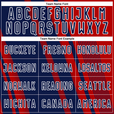 Custom Red Navy-White Lines Sports Sublimation Soccer Uniform Jersey