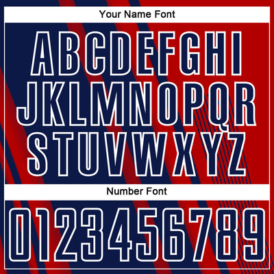 Custom Red Navy-White Lines Sports Sublimation Soccer Uniform Jersey