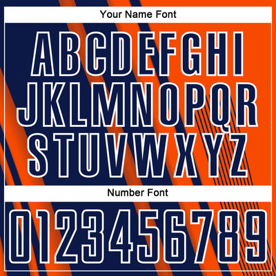Custom Orange Navy-White Lines Sports Sublimation Soccer Uniform Jersey