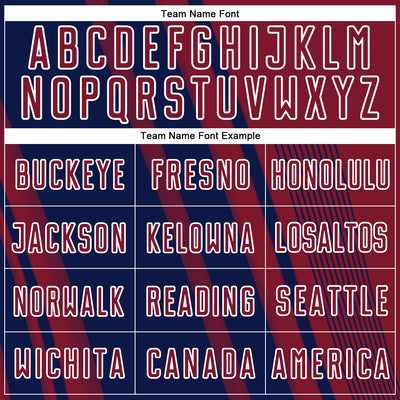 Custom Crimson Navy-White Lines Sports Sublimation Soccer Uniform Jersey