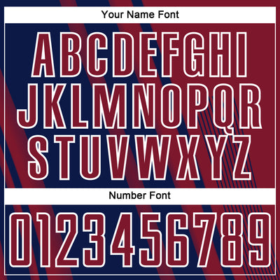 Custom Crimson Navy-White Lines Sports Sublimation Soccer Uniform Jersey