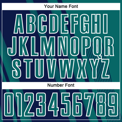 Custom Teal Navy-White Lines Sports Sublimation Soccer Uniform Jersey