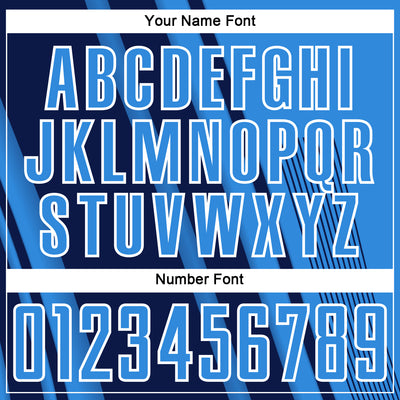 Custom Powder Blue Navy-White Lines Sports Sublimation Soccer Uniform Jersey