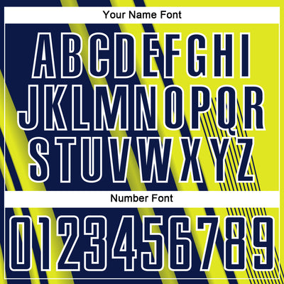 Custom Neon Yellow Navy-White Lines Sports Sublimation Soccer Uniform Jersey