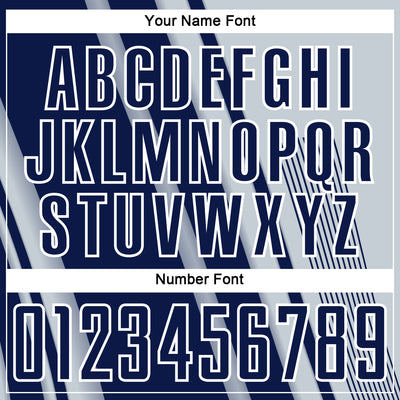 Custom Silver Navy-White Lines Sports Sublimation Soccer Uniform Jersey