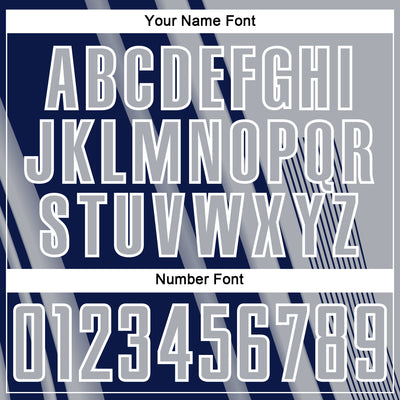 Custom Gray Navy-White Lines Sports Sublimation Soccer Uniform Jersey