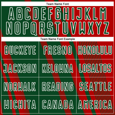 Custom Red Green-White Lines Sports Sublimation Soccer Uniform Jersey