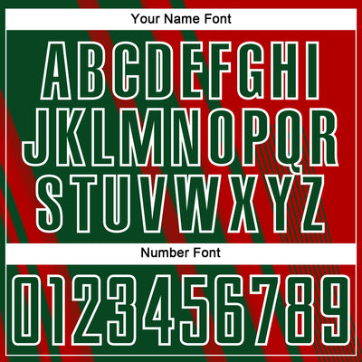 Custom Red Green-White Lines Sports Sublimation Soccer Uniform Jersey