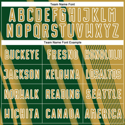 Custom Old Gold Green-White Lines Sports Sublimation Soccer Uniform Jersey