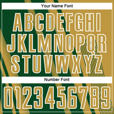 Custom Old Gold Green-White Lines Sports Sublimation Soccer Uniform Jersey