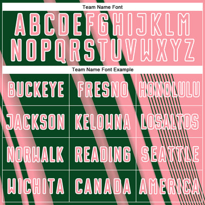 Custom Medium Pink Green-White Lines Sports Sublimation Soccer Uniform Jersey