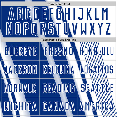 Custom White Royal Lines Sports Sublimation Soccer Uniform Jersey