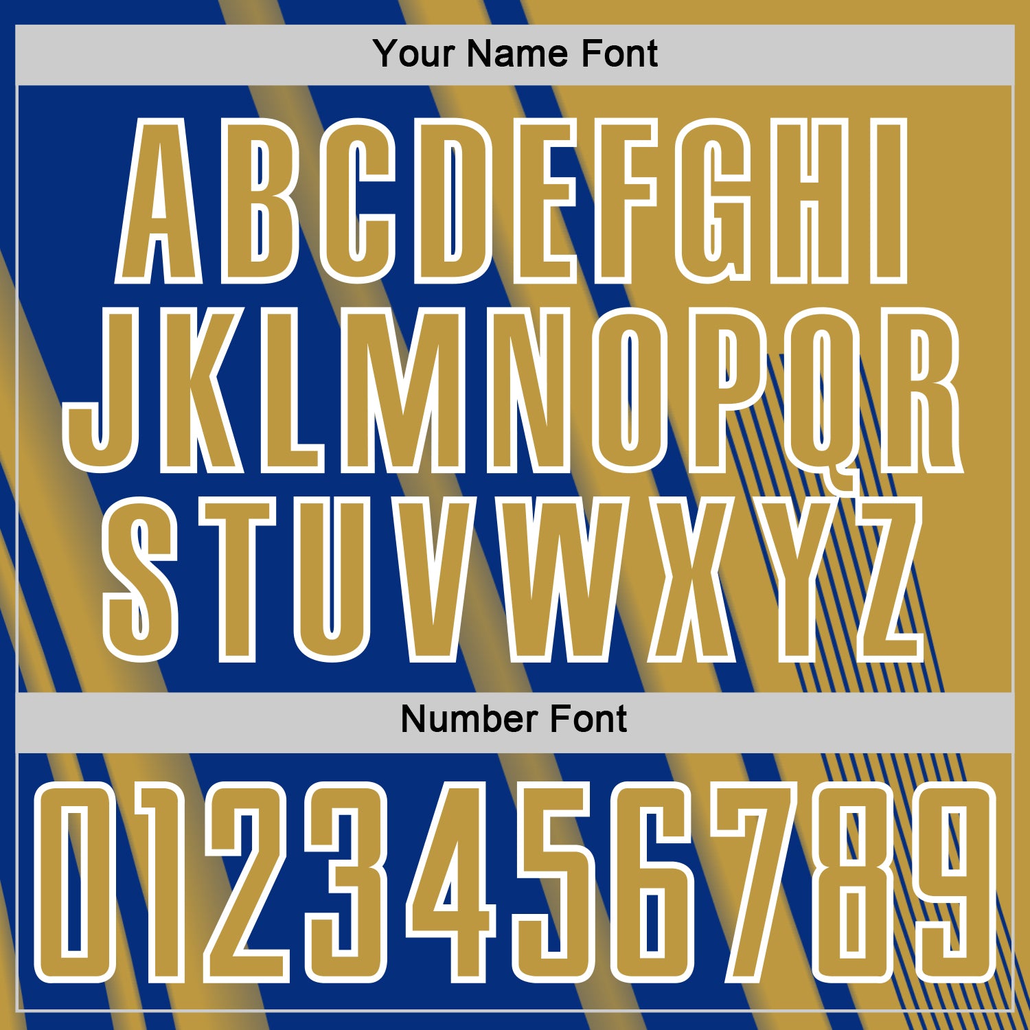 Custom Old Gold Royal-White Lines Sports Sublimation Soccer Uniform Jersey