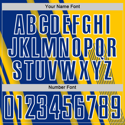 Custom Yellow Royal-White Lines Sports Sublimation Soccer Uniform Jersey